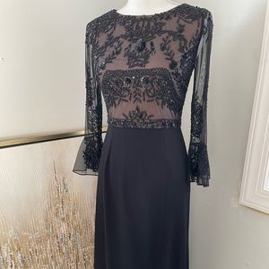 Adrianna Papell Embellished Black Evening Gown